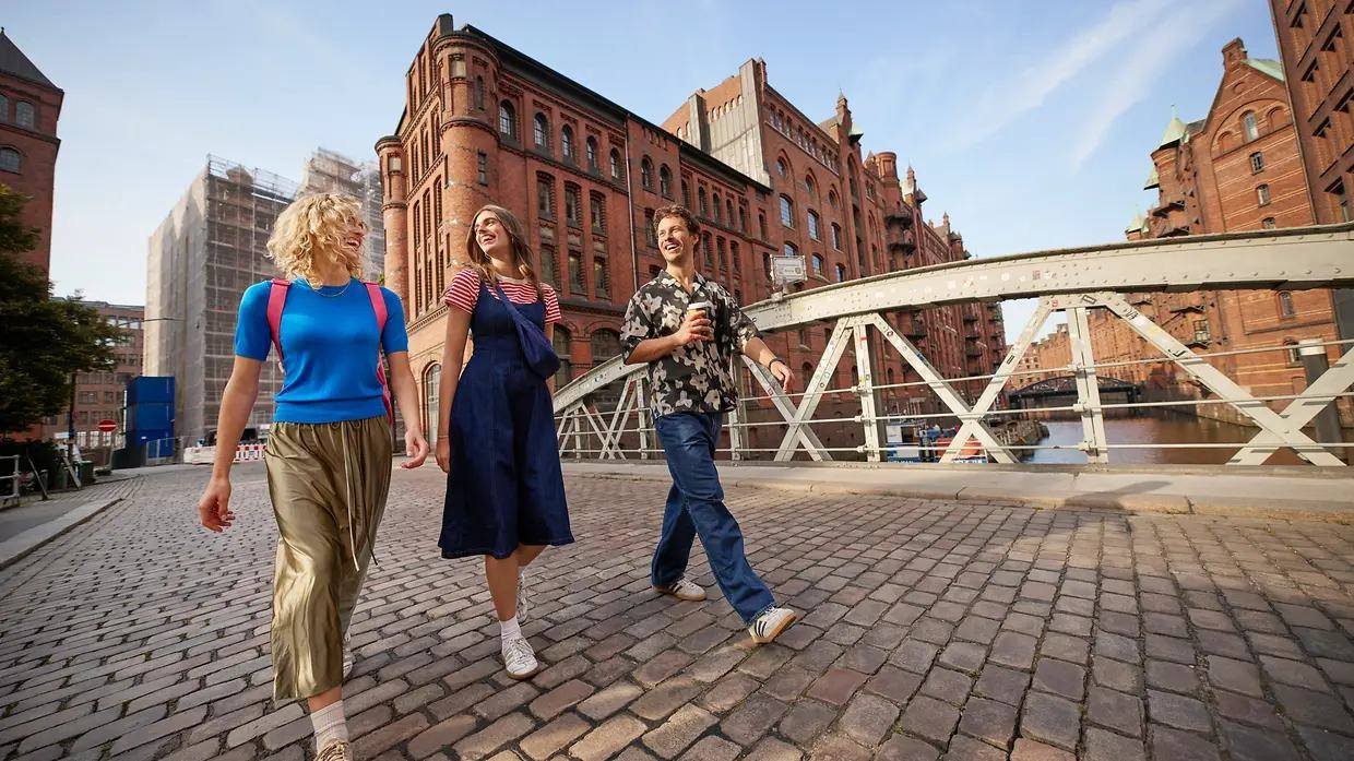 Gruppe in der Speicherstadt